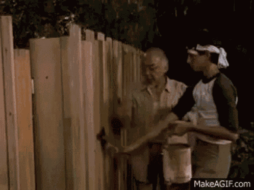 Fence Karate Kid GIF