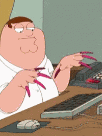 Fin Typing With Long Nails GIF
