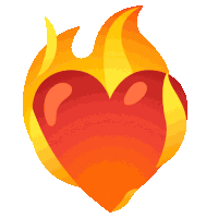 Fire Heart Sticker