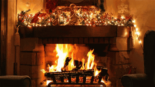 Fireplace Christmas Week GIF