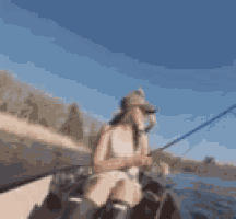 Fishing Fail Hat GIF