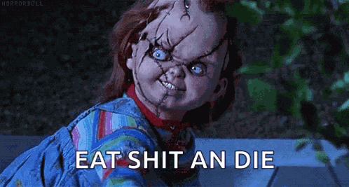 Flip Off Chucky GIF