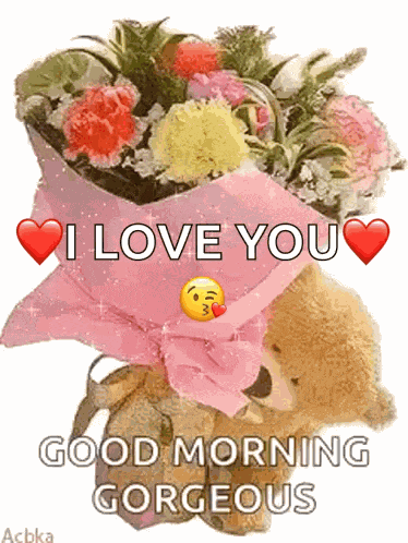 Flower Delivery Teddy Bear GIF