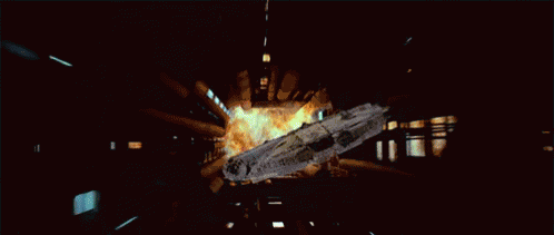 Flying Away From Explosions - Star Wars GIF