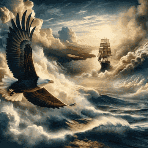 Flying Eagle Bald Eagle GIF