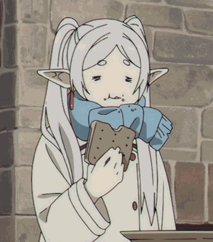 Frieren Eating GIF
