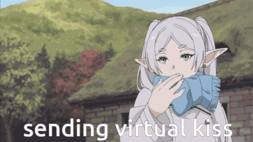 Frieren Sending Virtual Kiss GIF