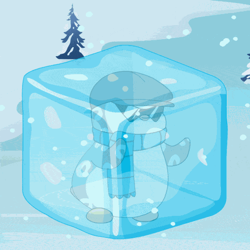 Frozen Solid Ice Cube GIF