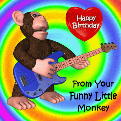 Funny Birthday Message Happy Birthday Monkey GIF