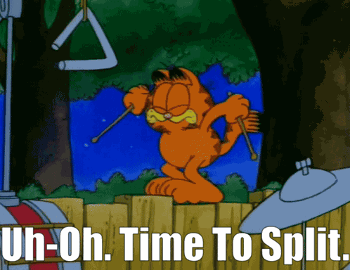 Garfield And Friends Uh Oh Time To Split GIF