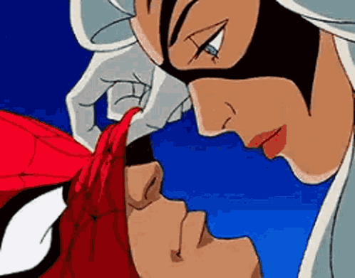 Gata Negra Beija Homem Aranha Spider Man 1994 GIF