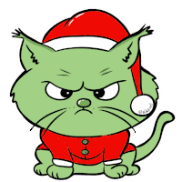 Gattini Natalizi Grinch Cat Sticker