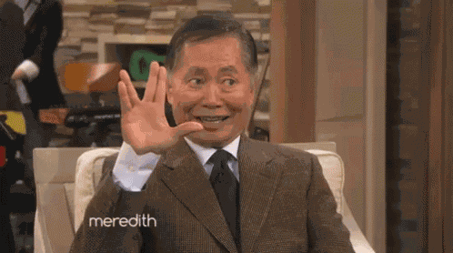 George Takei Does The Vulcan Salute On The Meredith Vieira Show! GIF