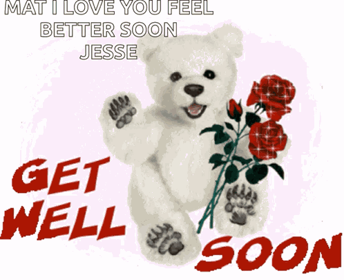 Get Well Soon Message Teddy Bear GIF