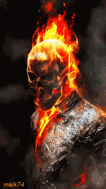 Ghost Rider On Fire GIF