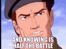 Gi Joe Knowing Is Half-win GIF