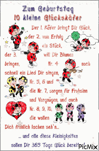 Glückskäfer Zum Geburtstag 10 Kleine Glückskäfer GIF