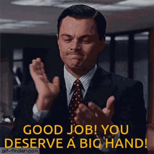 Good Job Giving A Big Hand GIF