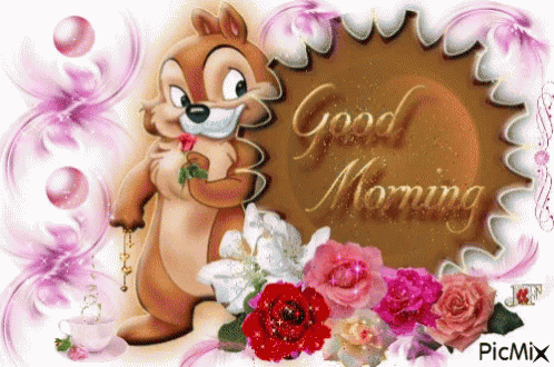 Good Morning Chipmunk GIF