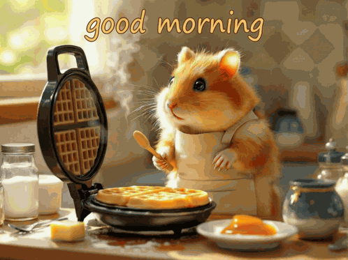 Good Morning Hamster GIF