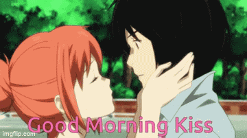 Good Morning Kiss Anime Gif GIF