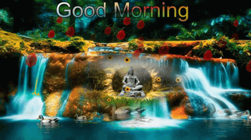 Good Morning Waterfall GIF