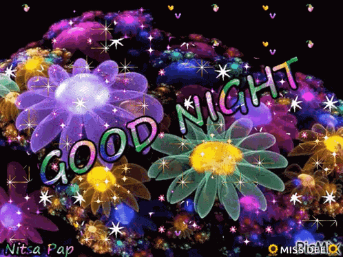 Good Night Flowers GIF