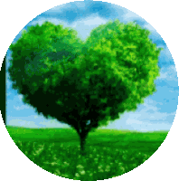 Green Heart Tree Sticker