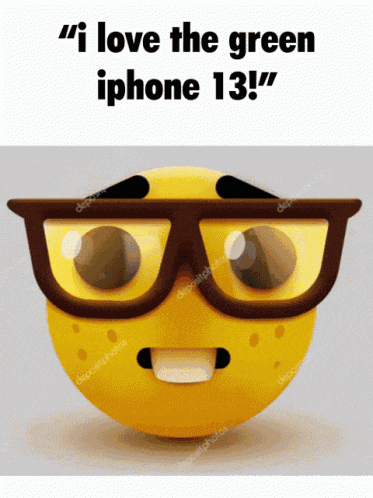 Green Iphone 13 Nerd Emoji GIF