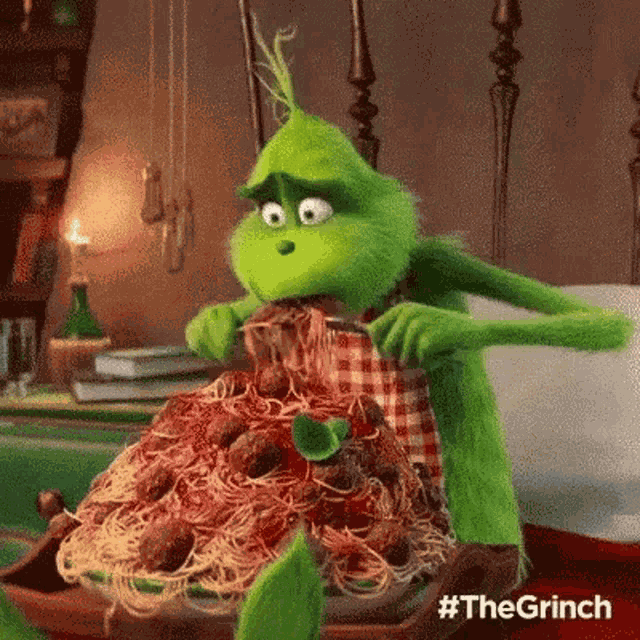 Grinch Stress Eating GIF