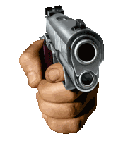 Gunpoint Pointing Gun At You Sticker