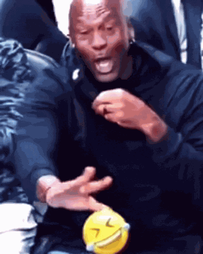 Guy Laughing Then Waving His Hand Stop GIF