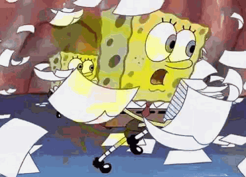 H2di Spongebob Running GIF