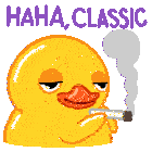 Haha Classic Smoking Duck Classic Sticker