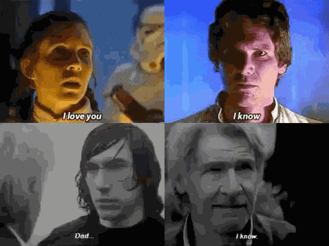 Han Leia Ben Parallel Star Wars I Love You GIF