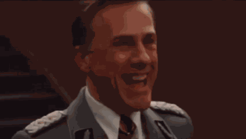 Hans Landa Laughing GIF