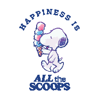 Happiness Is All The Scoops Snoopy Sticker