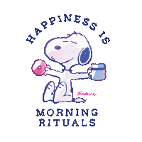 Happiness Is Morning Rituals Snoopy Sticker