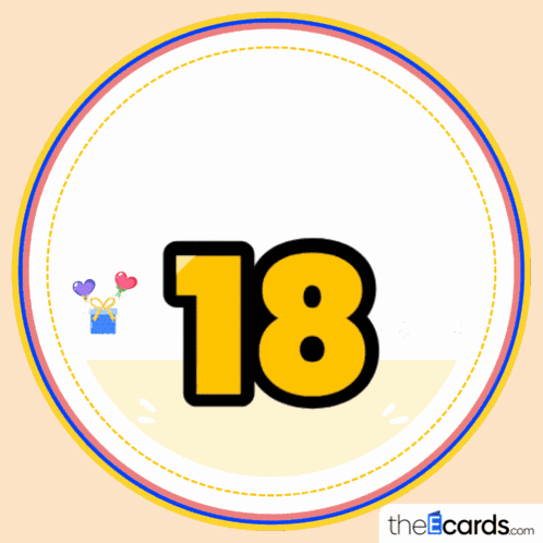 Happy 18th Birthday Theecards GIF