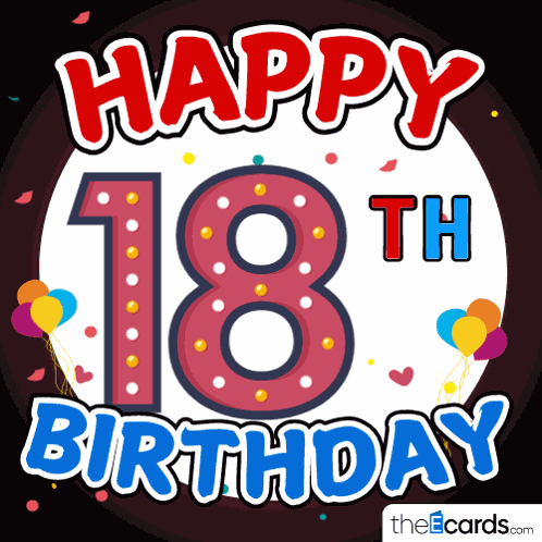 Happy 18th Birthday Theecards GIF