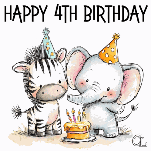 Happy 4th Birthday Fourth Birthday GIF