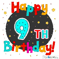 Happy 9th Birthday 9th Happy Birthday Sticker
