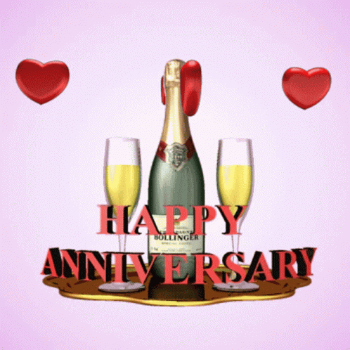 Happy Anniversary Champagne GIF