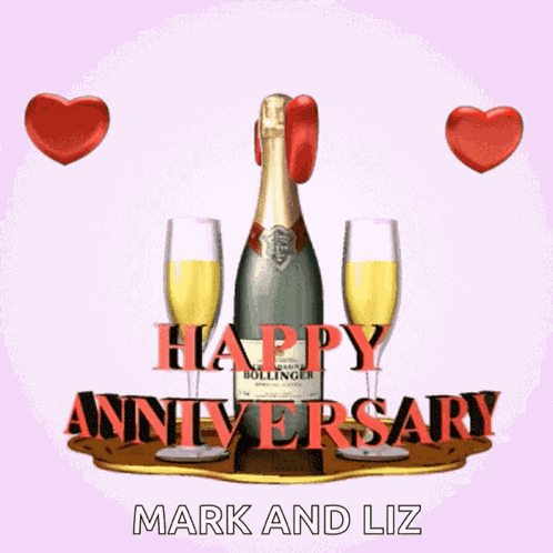 Happy Anniversary Champagne GIF