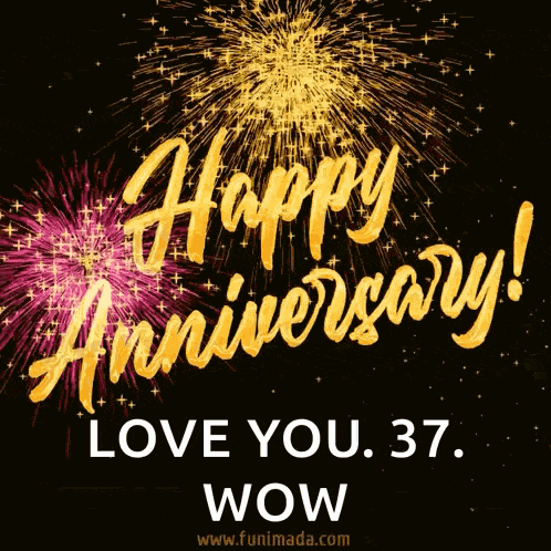 Happy Anniversary Fireworks GIF
