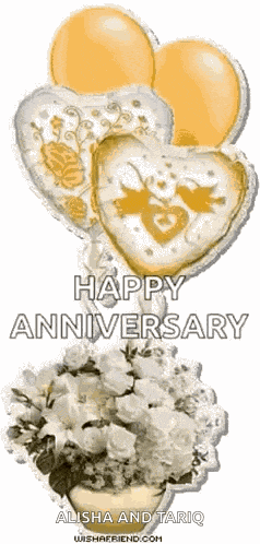 Happy Anniversary Flowers GIF