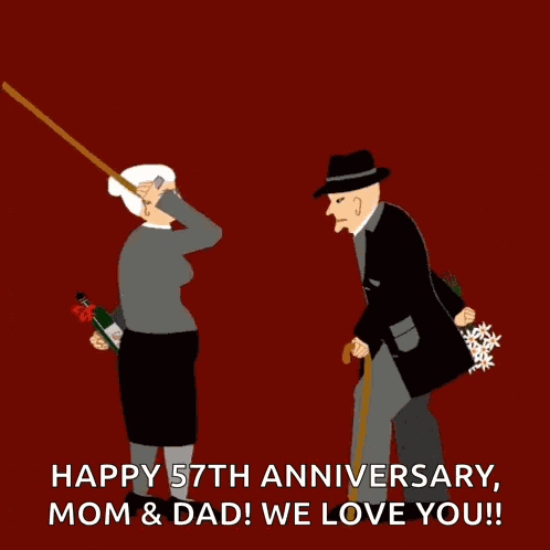 Happy Anniversary Old Couple GIF