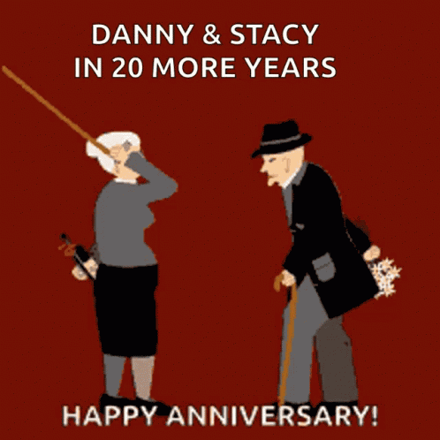 Happy Anniversary Old Couple GIF