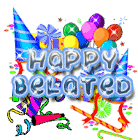 Happy Belated Sticker