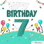 Happy Birthday 7th Happy 7th Birthday Sticker